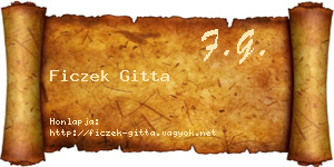 Ficzek Gitta névjegykártya